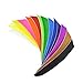 ZSHJGJR 50 Pack Archery Arrow Spiral Twist Wrap Full Length Feathers Left Wing Feathers Fletches Fletching (8-11inch) for Flu-Flu Arrows (Light Yellow)