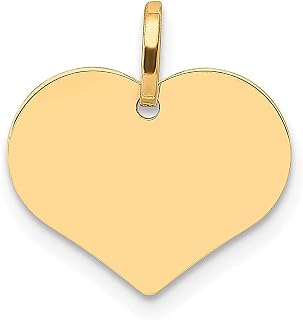 Colar com pingente de disco em forma de coração em ouro amarelo 14 k com pingente de amor gravável joias finas para mulheres presentes para ela