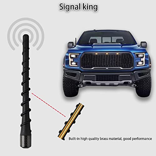 Black Spiral Bending Antenna, 7.7 Inch Car Spiral Antenna, Carbon Fiber Antenna Toppers Rubber Antenna Universal For F150 Wrangler Gmc Chevy Jeep #TOP2