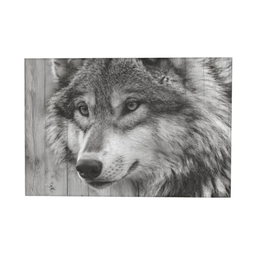Lienzo de lobo gris enmarcado, decoración de pared artística de 30x45 cm 7