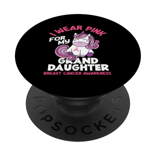 Me pongo rosa para la conciencia del cáncer de mama de mi nieta PopSockets PopGrip Adhesivo