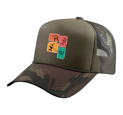 What The Puck Retro Funny Goalie Ice Hockey Trucker Hat