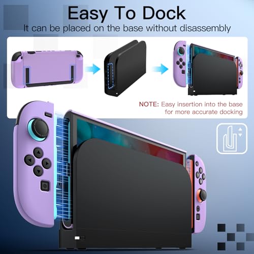 Image of JETech Slim Dockable Case for Nintendo Switch 2 (2025) 7.9 Inch, Soft TPU Grip Cover for Joy-Con Detachable, Matte Carrying Protective PC Back Shell, Anti-Scratch (Light Purple)