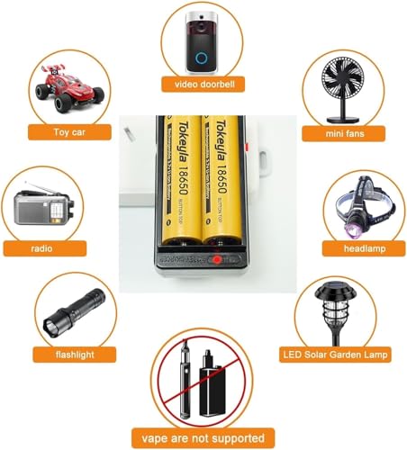 Tokeyla 2Pcs 18650 Rechargeable BatterY WITh 18650 Rechargeable Battery Charger,Universal Charger For 18650 Rechargeable Battery thumb #5
