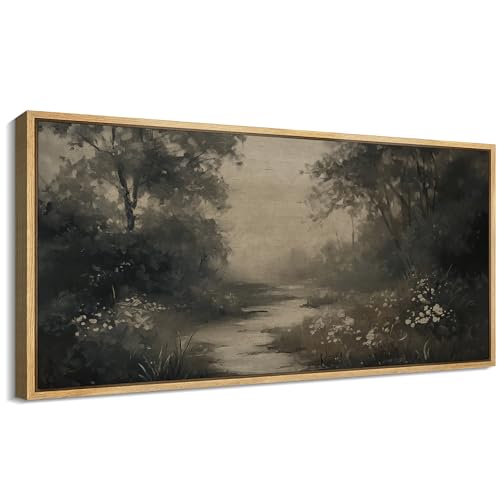 SIGNFORD Extra Large Framed Canvas Print Wall Art Dark Forest