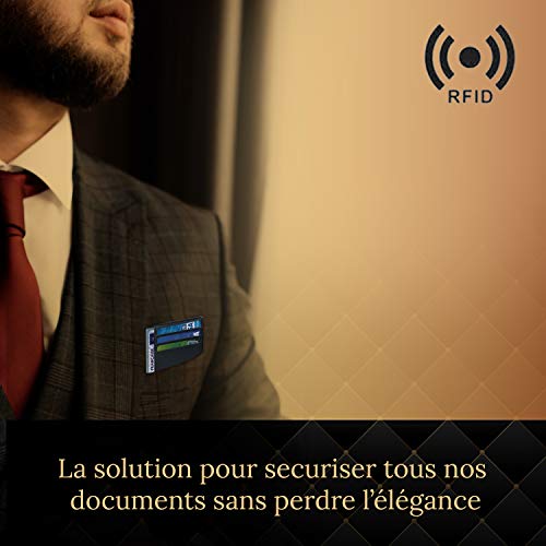 Porte carte identité française, Cuir Veritable - Blocage RFID - Anti fraude – vue 2
