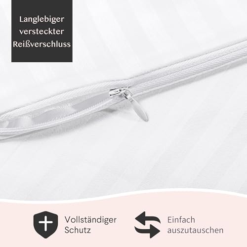 FAUNNA Kissenbezüge 60 x 60 cm, 4er Set, 100% Baumwolle mit Reißverschluss – Ansicht 4