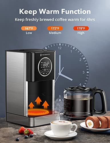 Drip Coffee Maker 12 Cup Programmable, TaoTronics Coffee Machine with Glass Coffee Pot Filter and Timer, Brew Strength Control, Keep Warm, Touch Control, Anti-Drip, Self-Cleaning Function for kitchen - Thumbnail 7