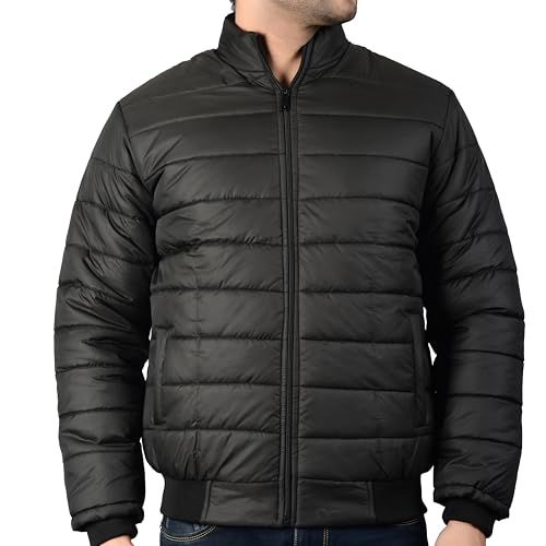Image of Men Jacket in Material with Straight Strip Design