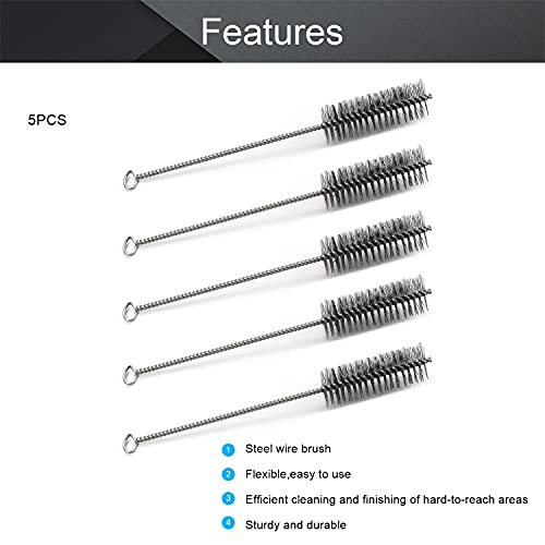 Image of Steel Wire Tube Brush, 1.2-inch Diameter 12-inch Length, 5pcs