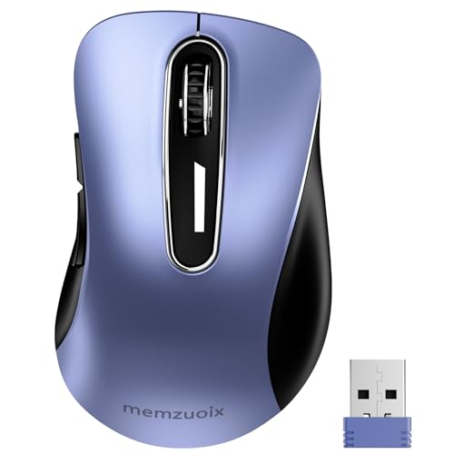 Image of memzuoix 2.4G Wireless Mouse, 1400 DPI Mobile Optical Cordless Mouse with USB Receiver, Portable Computer Mice Wireless Mice for Laptop, PC, Desktop, MacBook, 5 Buttons (Navy Blue)