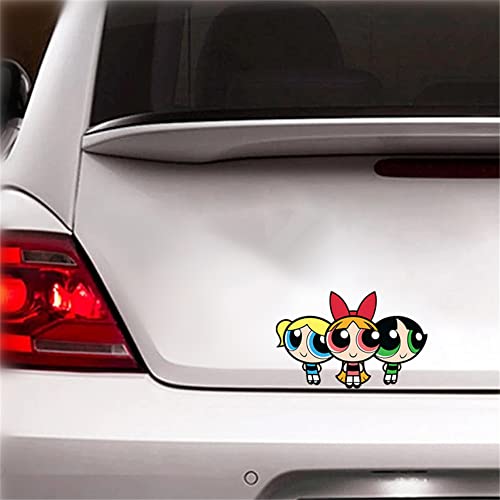 Three Powerpuff-Girl Car Sticker Funny Decal Vinyl Sticker For Cars/Laptops #TOP1