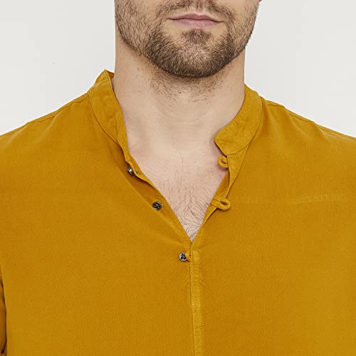 Image of Identiti Short Sleeves Solid Slim Fit 100% Viscose Casual Shirt /Kurta for Men