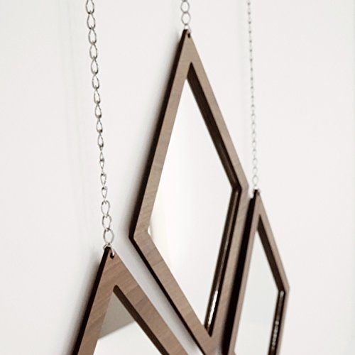 Trio Espelho Losango Crie Casa Marrom