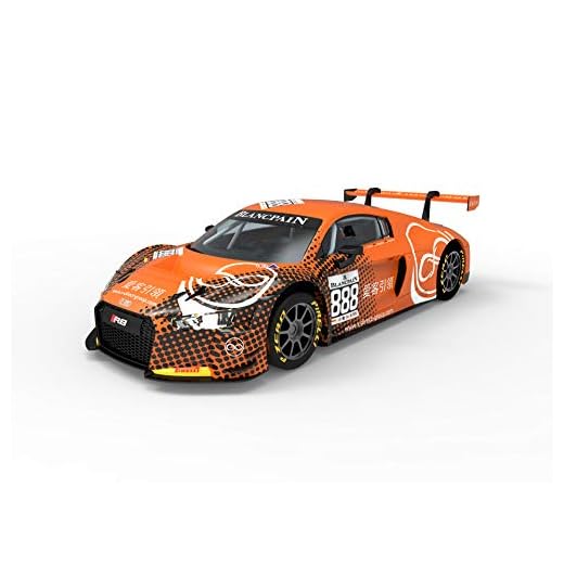 Scalextric-Audi R8 LMS GT3 MotorSport Coche Pista, color naranja (Scale Competiton Xtreme 1)