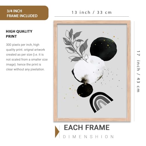 Image of kotart Paintings Modern Art Wall Decor Framed Paintings for Bedroom Room Living Room - Framed Wall Posters /Paintings with Frame - Paintings for Wall Decoration Set of 3-D (Art 2, 13x17 inch)