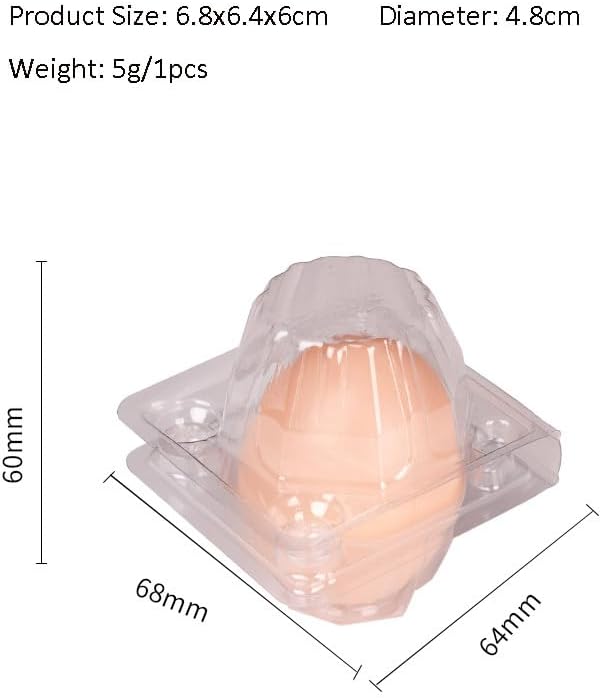 100PCS Plastic Egg Cartons 1 Count Clear Reusable Egg Containers Holds Eggs Cartons Cheap Bulk Storage Baskets Holder Tray for Fresh Medium Eggs Storage for Farm Home Fridge & Market Display 01