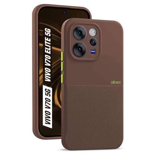 Image of AIBEX Premium Back Cover Case Compatible For Vivo V70 5G / Vivo V70 Elite 5G| Scratch & Drop Tested Shockproof Matte Texture Case with Soft Microfibre Lining | Slim Fit Cover with Anti-Scratch - Brown