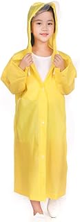Kids Raincoat, EVA Waterproof Rainsuit, Boys Girls Rainwear Poncho with School Bag Cover, Children Hooded Rain Jacket Cape for Hiking Bicycle Camping Mountaineering