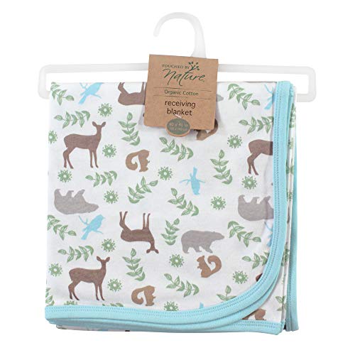 Image of Touched by Nature Unisex Baby Organic Cotton Swaddle, Receiving and Multi-purpose Blanket, Forest, One Size