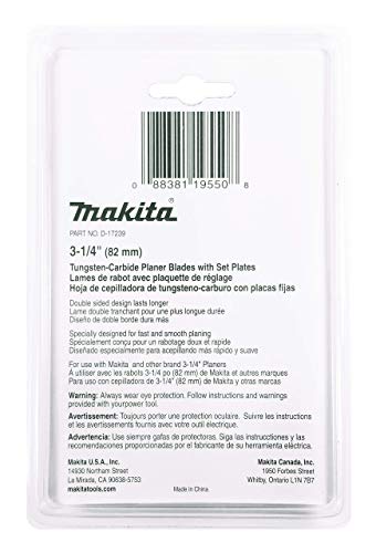 Makita 2 Pack 8 Pc - 3 1 4 Planer Blade Double Edge Set For Planers - Cutting For Hard Wood - 3-1/4" Tungsten Carbide | 2-Piece Blade #TOP1