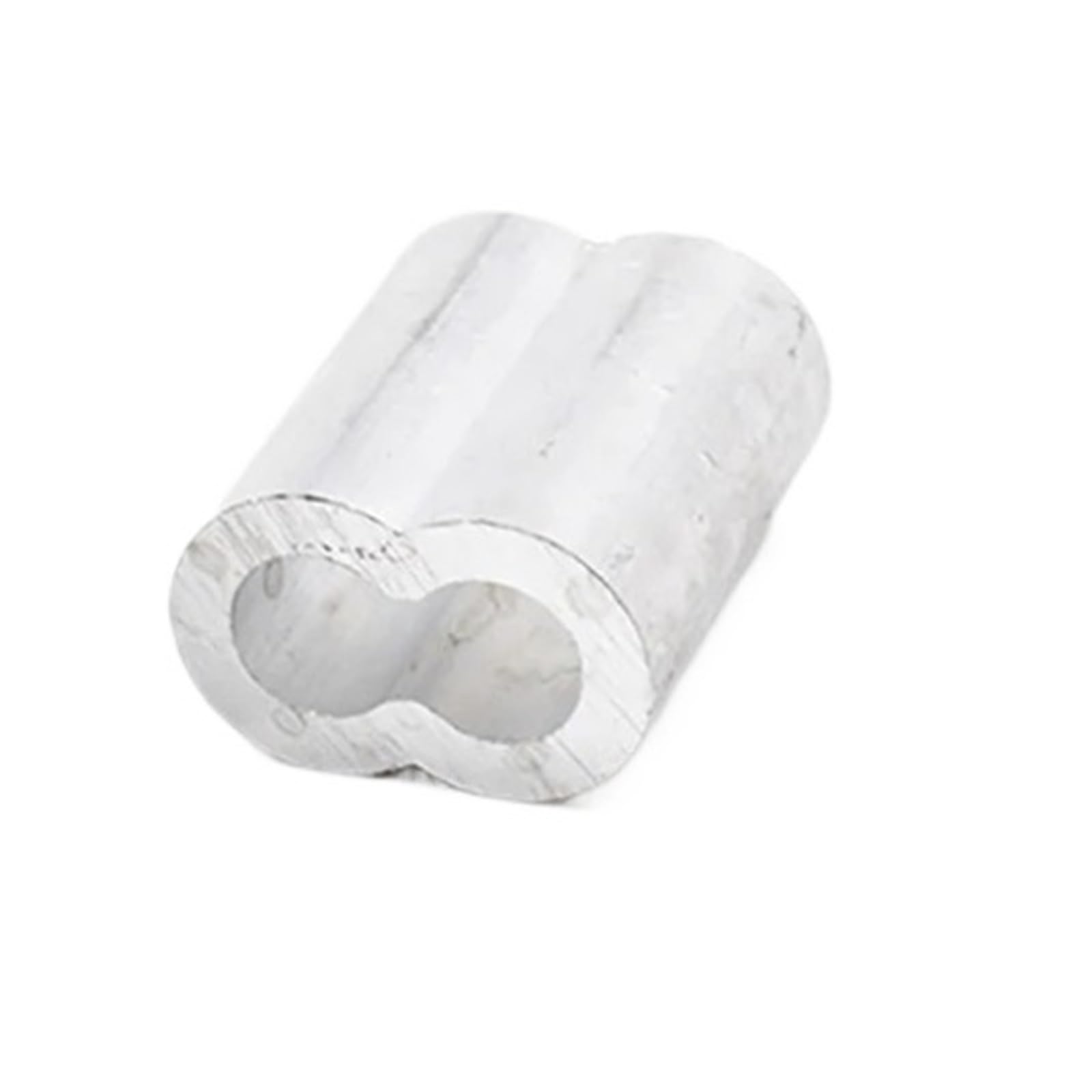Clip con manicotto a crimpare in alluminio, Manicotti di fissaggio for cavi in ​​acciaio e alluminio, doppio foro, forma 8, argento, diverse misure(M12)