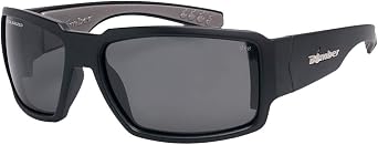 Boogie Bomb BG111 Matte Black Frame Smoke Polarized Safety Lens Gray Foam