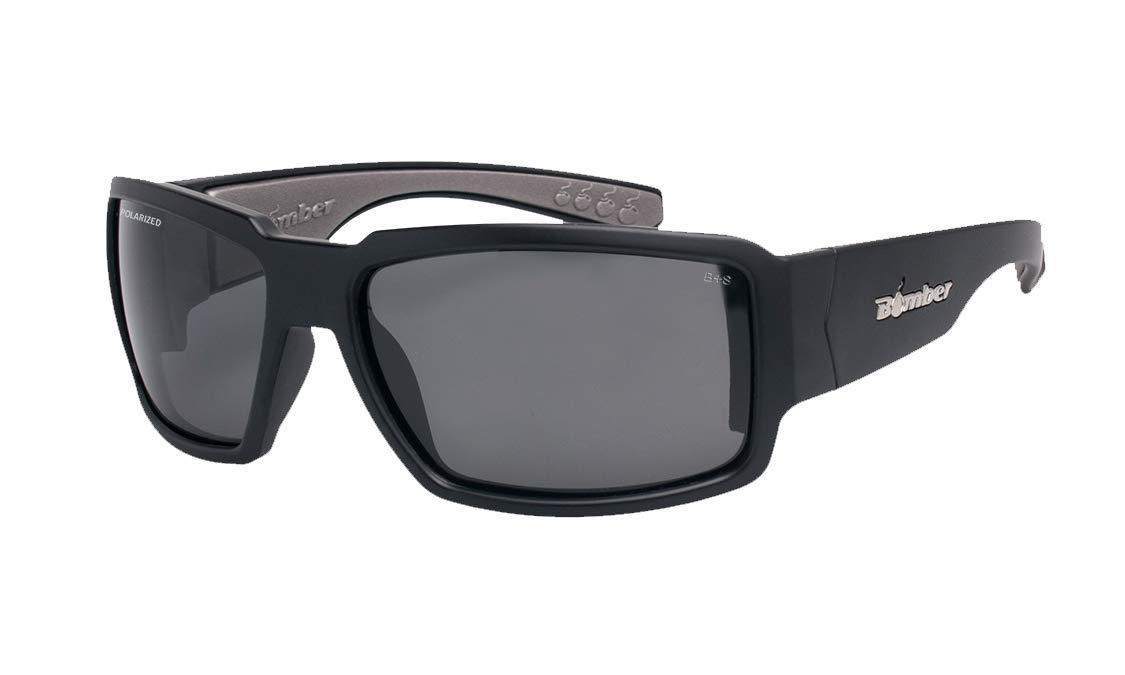 Bomber Sunglasses - Boogie Bomb Matte Black Frm / Smoke Polarized Lens / Gray Foam