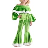 Jaskdconsy Mädchen Set aus Satin - Zweiteiliges Outfit mit Langarm-Wickelbluse und Weiten Hosen | Elegantes Ensemble für Besondere Anlässe