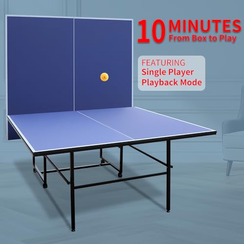 AOKUNG Professional MDF Indoor Table Tennis Table with Quick Clamp Ping Pong Net (Straight Legs) with 2 Rackets and 3 Balls