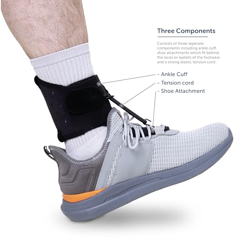 Boxia Drop Foot Support – Class 1 Afo Brace For Flaccid Paralysis/Foot Drop | Discreet Shoe-Compatible Design, Adjustable Strap | Adult Unisex Black Small - 3