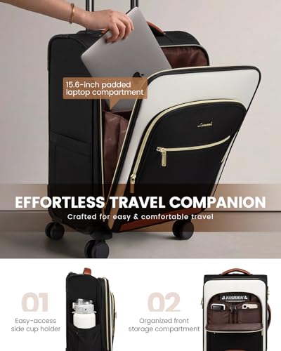 LOVEVOOK Carry On Luggage Review: Stylish, Compact, and Surprisingly Spacious 9 LOVEVOOK 20-Inch Carry-On Luggage laptop compartment