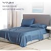 YnM Exclusive Cooling Duvet Cover for Weighted Blankets with 16 Strings (Blue Grey, 60x80)