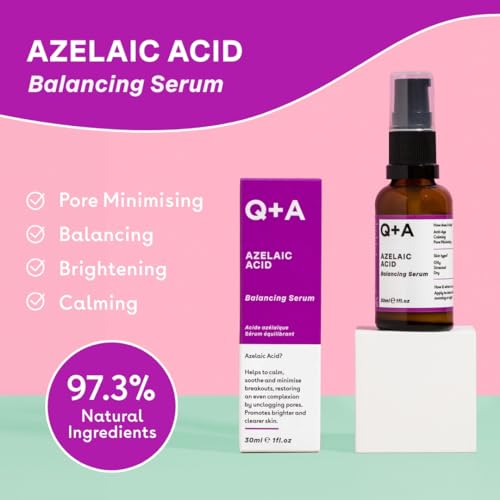 Q+A Azelaic Acid Balancing Serum, Containing Pore Minimising Zinc PCA and Antioxidants for Fresher and Smoother Skin, 30ml - 2