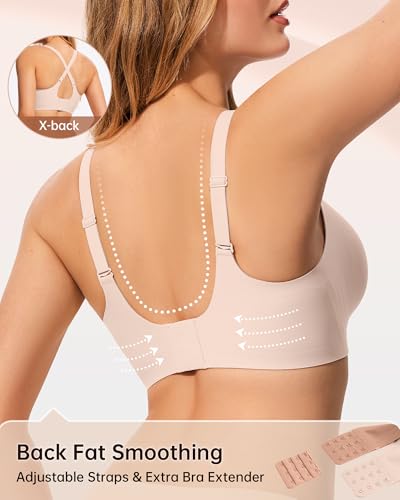 LetsJoli Jelly Bras for Women Wireless No Underwire Seamless Support Comfortable Tshirt Bras Early Fall Fashion(Creamy Skin,L) - Image 4