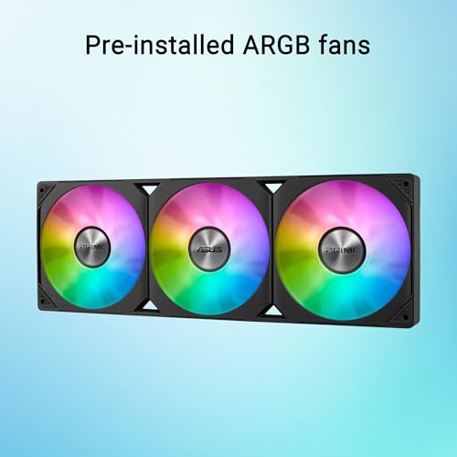 ASUS Prime LC 360 ARGB – Refroidisseur de Liquide pour CPU Tout-en-Un (Zone de Contact avec processeur, tuyaux renforcés, Ventilateurs ARGB préinstallés, Aura Sync RGB)