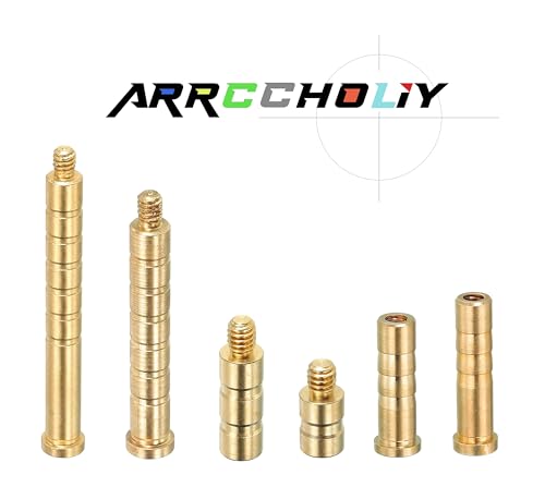 arrccholiy 12 Pack Archery Brass Arrow Weight Bolt Copper Arrow Insert for .244 Carbon Arrow Field Points Shaft, 25 Grain - Thumbnail 7