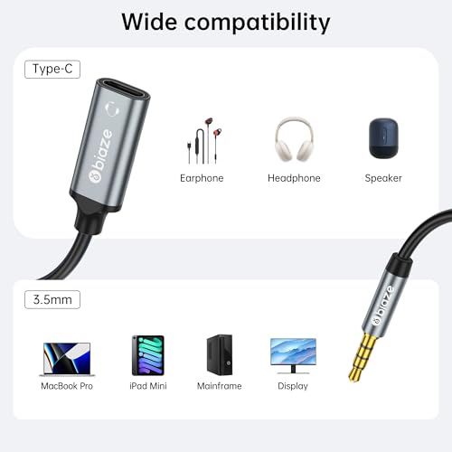 Cable adaptador USB C a Jack 3.5mm analógico miniatura 4