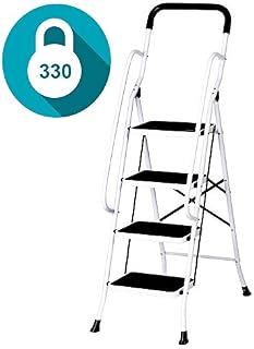 Livebest 4 Steps Ladder Folding Step Stool with Hand Grip Non-Slip Safety Rails