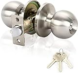 Rulart Door Knob with Lock Key - Door Knob with Key Interior and Exterior Door Lock Bedroom DoorKnob