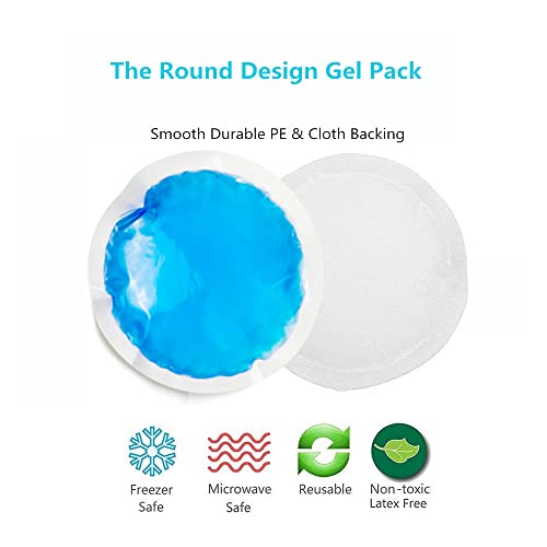 Small Ice Packs 12 Round Reusable Hot Cold Gel Packs For Injuries, Mini Gel Cold Pack For Pain Relief, Breastfeeding, Cold Compress With Cloth Backing & Sleeve For Wisdom Teeth, Swelling Or Soreness #TOP4