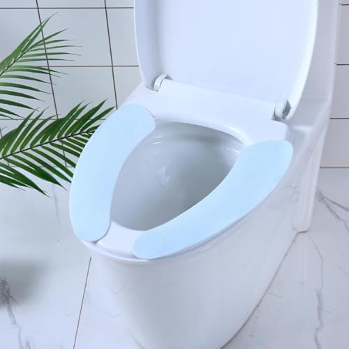 Miniatura 2 de 6 Fundas Para Asiento De Inodoro, Suaves, De Adsorción, Lavables, Lavables A Máquina, Para Todos Los Inodoros Azul Claro, Verde Claro
