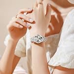 OLEVS Armbanduhr Damen, Kleine Gesicht Edelstahl Damen Kleideruhren, Luxus Diamant Analoger Quarz Watches for Women, Wasserdicht Damenuhr mit Datumsanzeige – Bild 2