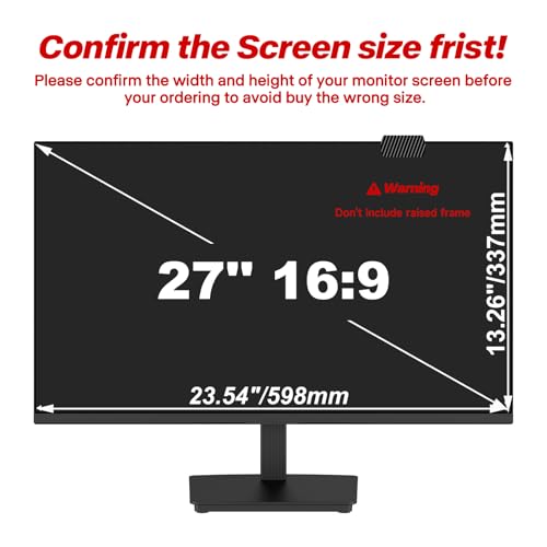Ceydebne 27 Inch Privacy Screen for Monitor with 16:9 Widescreen Monitor, Anti Blue Light Screen Protector - Anti-Glare - Anti-Scratch Protector Film for Data confidentiality Privacy Shield