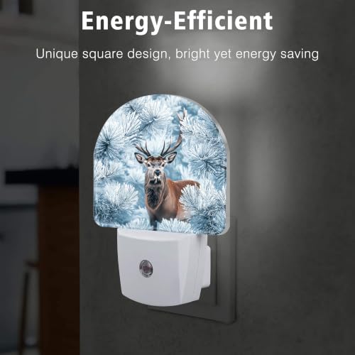 Image of Night Light, Dusk to Dawn Night Light Plug in, Christmas Winter Deer | Christmas Night Light for Kids,0.5w Energy Saving,Sleep Friendly,Nightlight for Hallway Stairway Kitchen Bedroom
