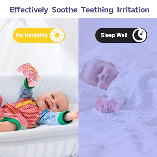 Image of Hooku Silicone Teething Toys for Babies 0-6 Months, Teethers for Babies 6-12 Months, Remote Teether for Baby, Sensory Toys for Babies, Baby Chew Toys