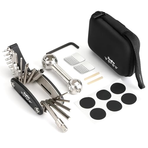 WOTOW Bike Repair Tool Kit - 21 in 1 Bicycle Multitool with Bone Wrench Portable Mountain Bike Tool Kit Riding Emergency Maintenance, Hex Key Wrench & Bike Tube Patch Kit & Tire Lever (21 in 1+Bone)