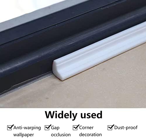 TPE Quadrant Trim, Self Adhesive 3M/5M Flexible Molding Trim, Skirting Board, Caulk Strip, Laminate Beading Floor Edging Strip, Decoration for Wall Corner Edge (3m 19 * 13mm)
