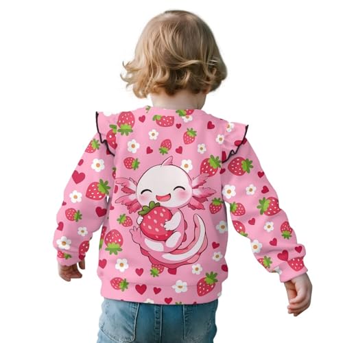 Toddler Girls Sweatshirt 1-8 Years Long Sleeve Shirt Crewneck Pullover Ruffle Tee Tops Fall Clothes2