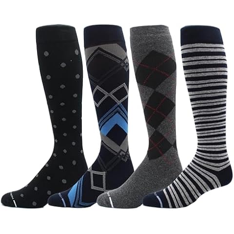 Dr. Motion 4 Pairs Men's Athletic Traveler Graduated Compression Knee High Socks (Mcomp-SL9) Cover